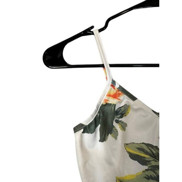 SHEIN white Multi Color Floral Cropped Stretch Tank Top Women Sz XS - Picture 4 of 6